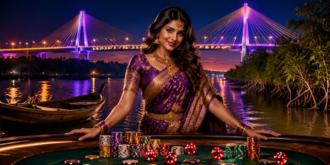সুন্দরবনের পটভূমিতে বাংলাদেশি মডেলের ডাইস গেম খেলার দৃশ্য